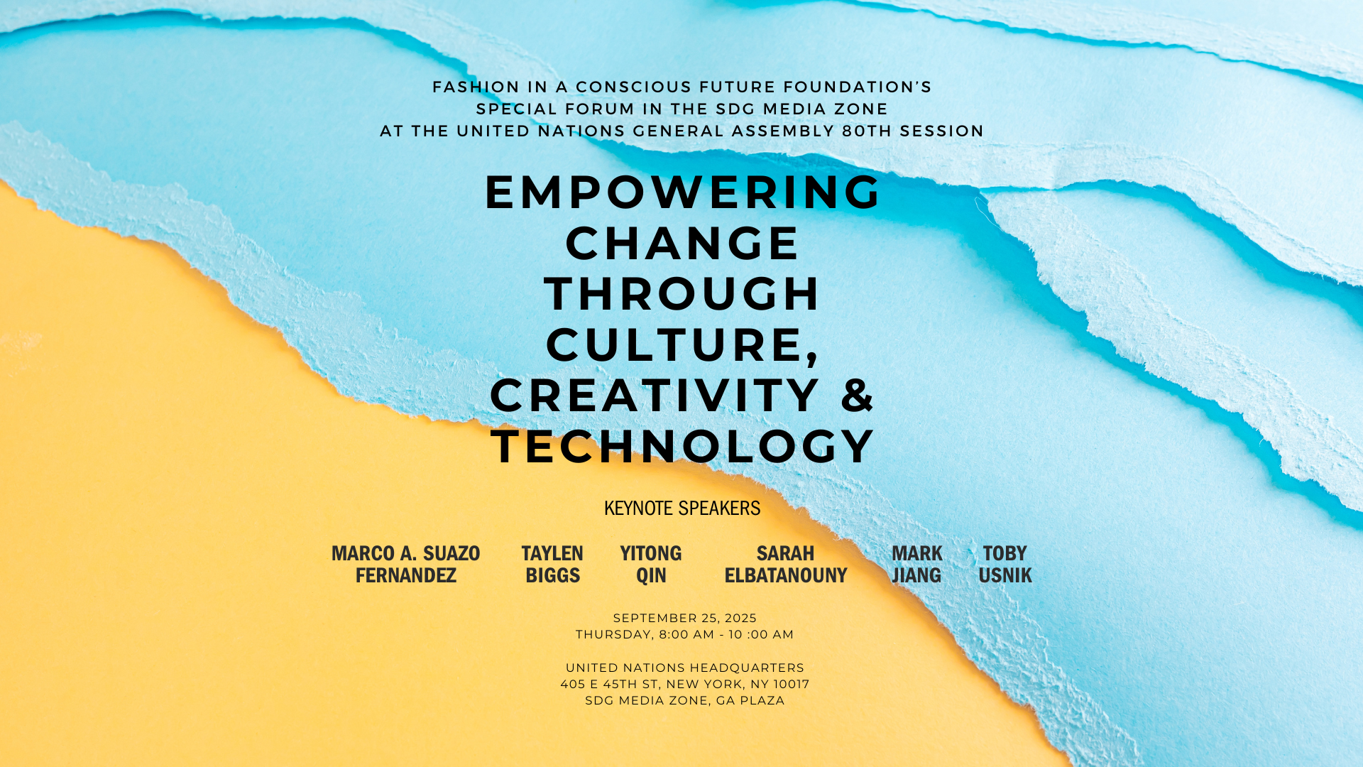 FICFF – Fashion in a Conscious Future Foundation Hosts Special Forum at the 80th United Nations General Assembly